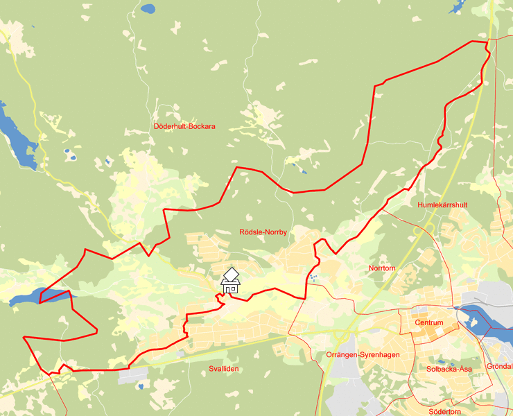 Karta över Rödsle-Norrby