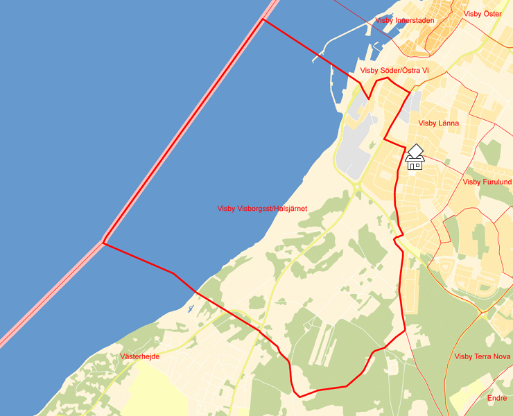 Karta över Visby Visborgsst/Halsjärnet
