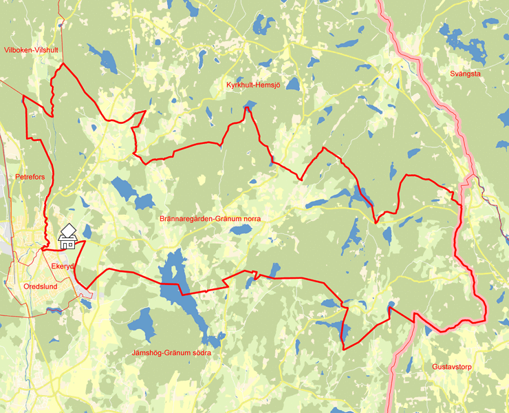 Karta över Brännaregården-Gränum norra