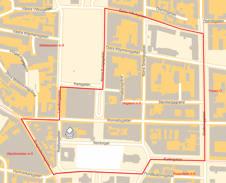 Karta över Hogland m.fl.