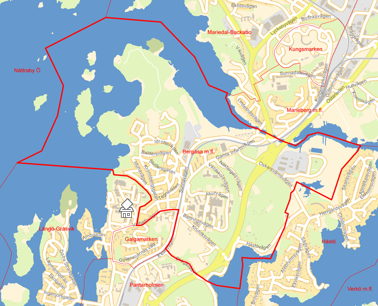 Karta över Bergåsa m.fl.
