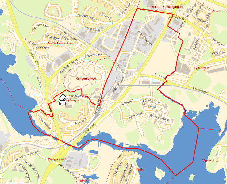 Karta över Marieberg m.fl.