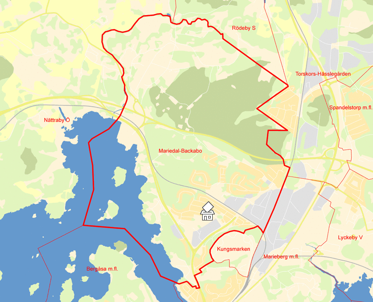 Karta över Mariedal-Backabo
