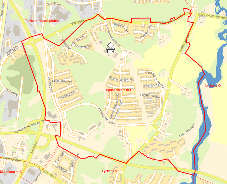 Karta över Spandelstorp m.fl.