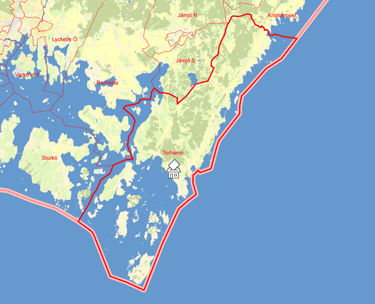 Karta över Torhamn