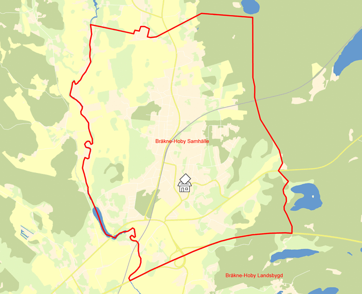 Karta över Bräkne-Hoby Samhälle