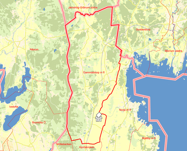 Karta över Gammalstorp m fl