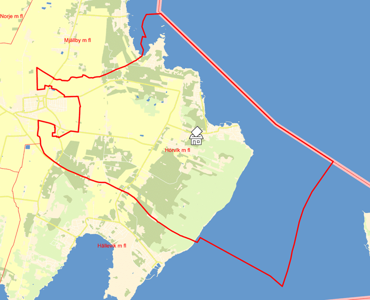 Karta över Hörvik m fl