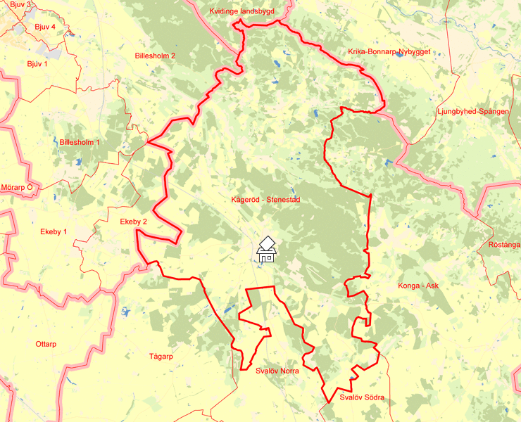 Karta över Kågeröd - Stenestad