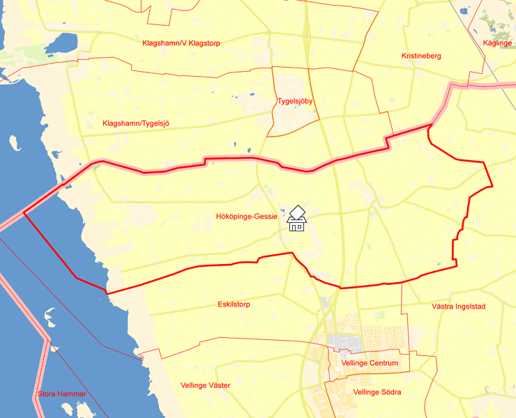 Karta över Hököpinge-Gessie
