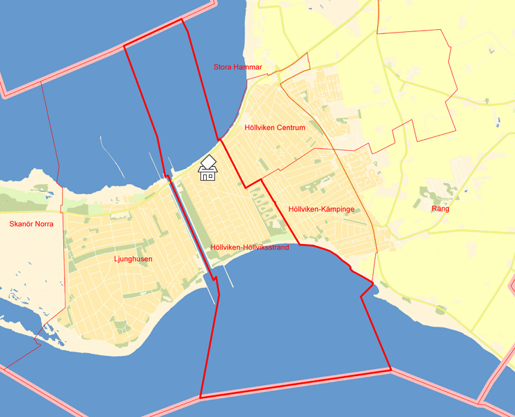 Karta över Höllviken-Höllviksstrand