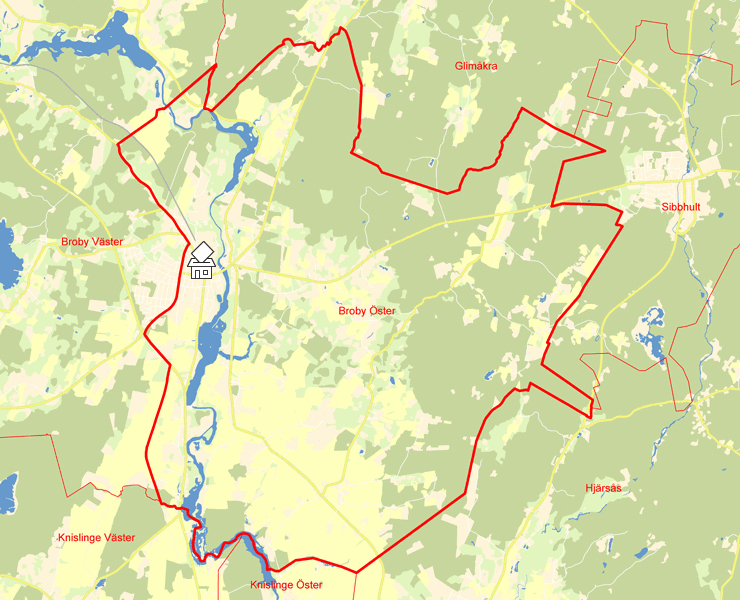 Karta över Broby Öster