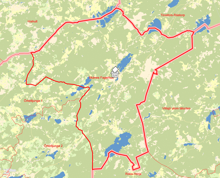 Karta över Skånes Fagerhult