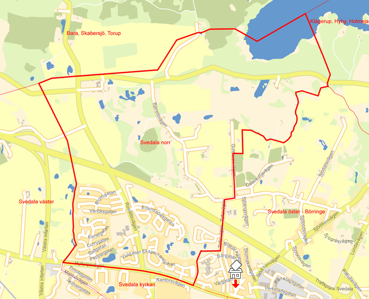 Karta över Svedala norr