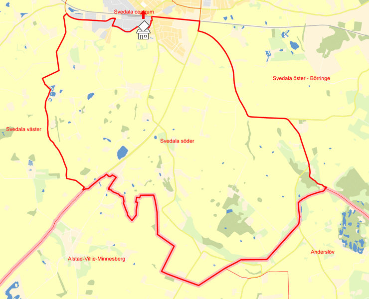 Karta över Svedala söder