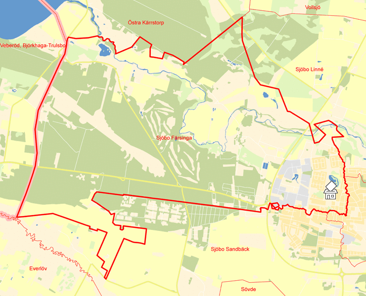 Karta över Sjöbo Färsinga