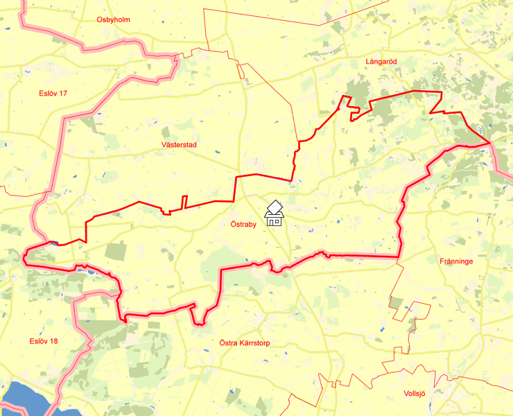 Karta över Östraby