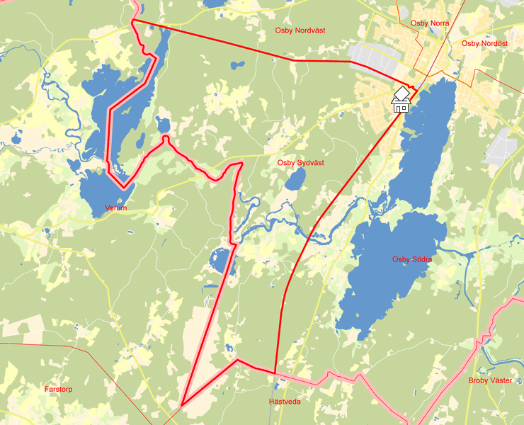 Karta över Osby Sydväst