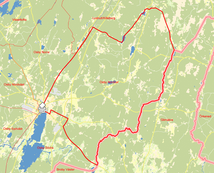 Karta över Osby Nordöst