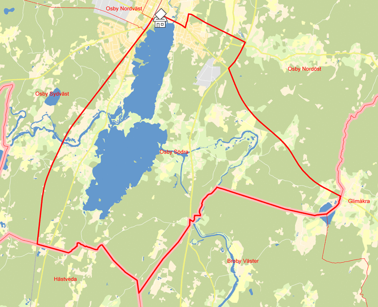 Karta över Osby Södra