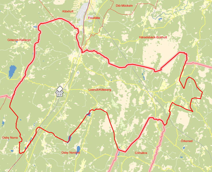 Karta över Loshult/Killeberg