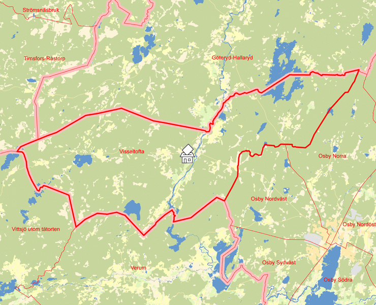 Karta över Visseltofta
