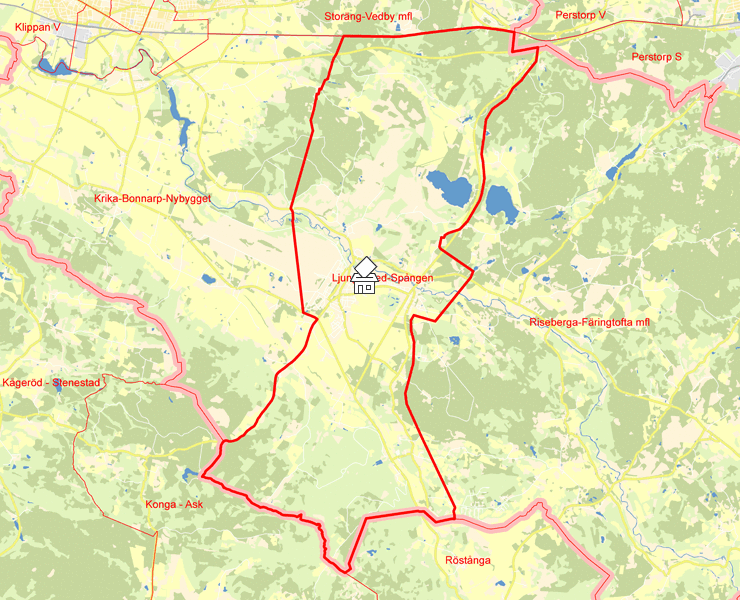 Karta över Ljungbyhed-Spången