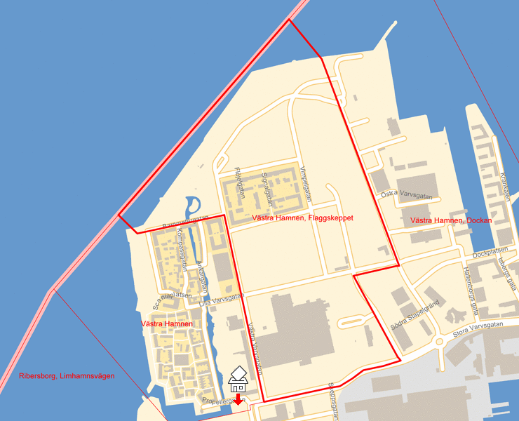 Karta över Västra Hamnen, Flaggskeppet