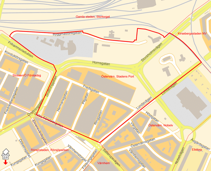 Karta över Östervärn, Stadens Port
