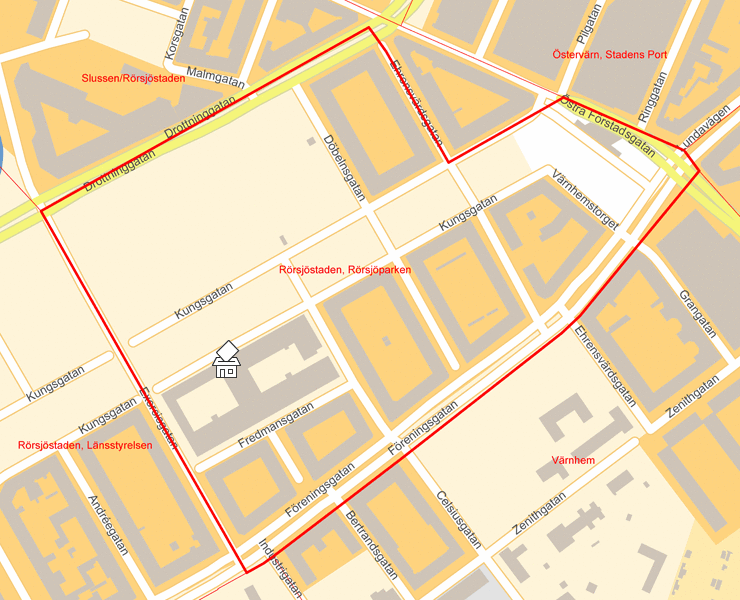 Karta över Rörsjöstaden, Rörsjöparken