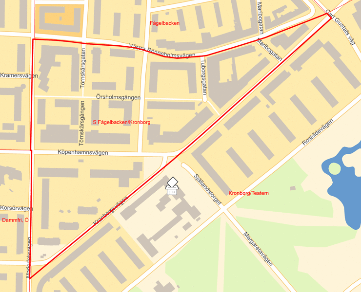 Karta över S Fågelbacken/Kronborg
