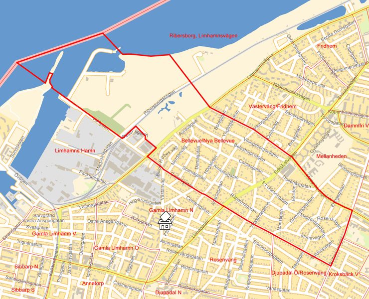 Karta över Bellevue/Nya Bellevue