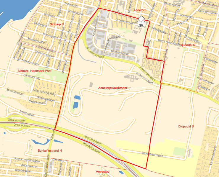 Karta över Annetorp/Kalkbrottet