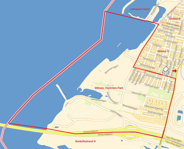 Karta över Sibbarp, Hammars Park