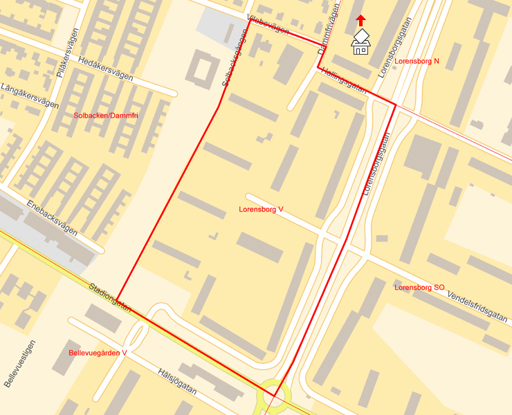 Karta över Lorensborg V
