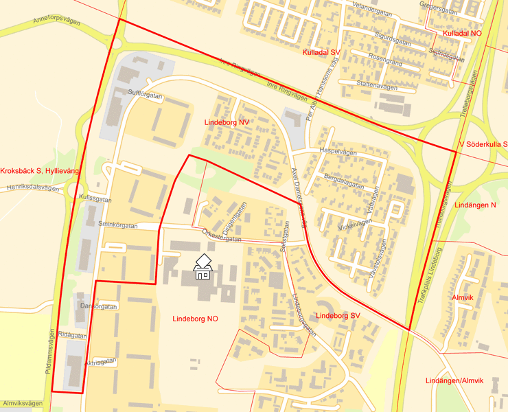 Karta över Lindeborg NV
