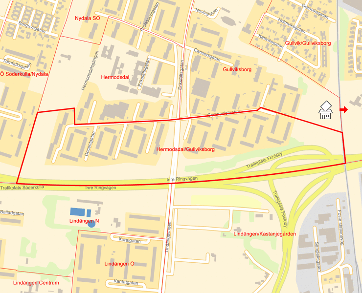 Karta över Hermodsdal/Gullviksborg