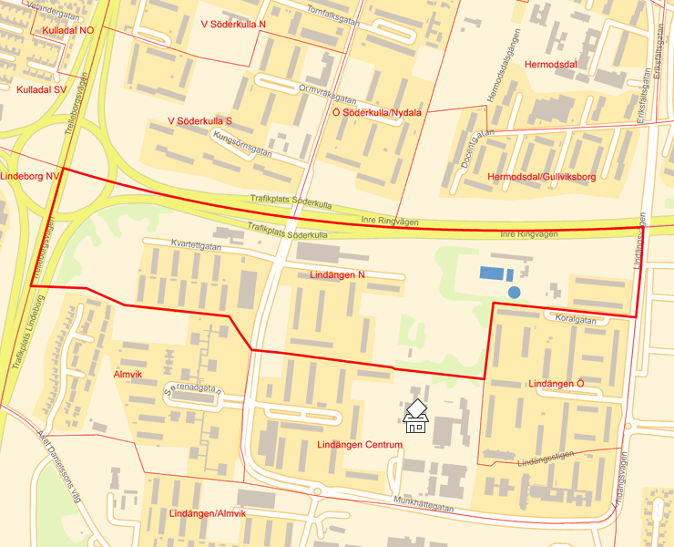 Karta över Lindängen N