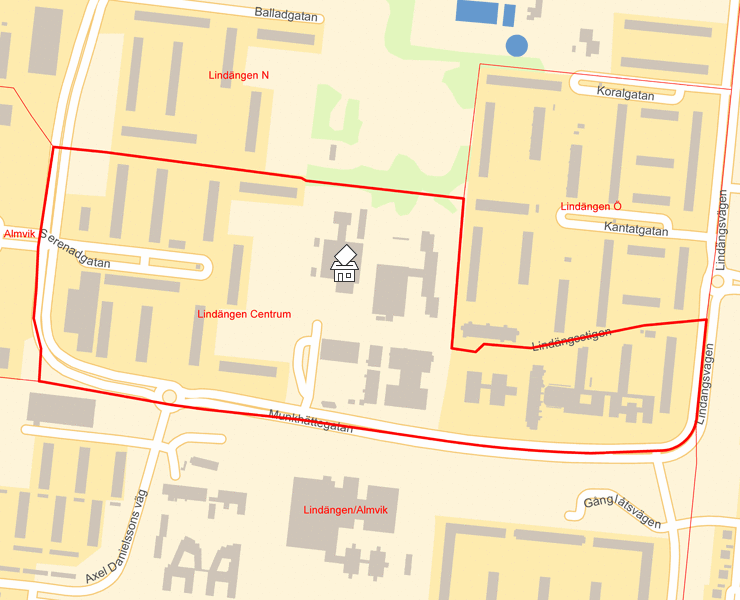 Karta över Lindängen Centrum