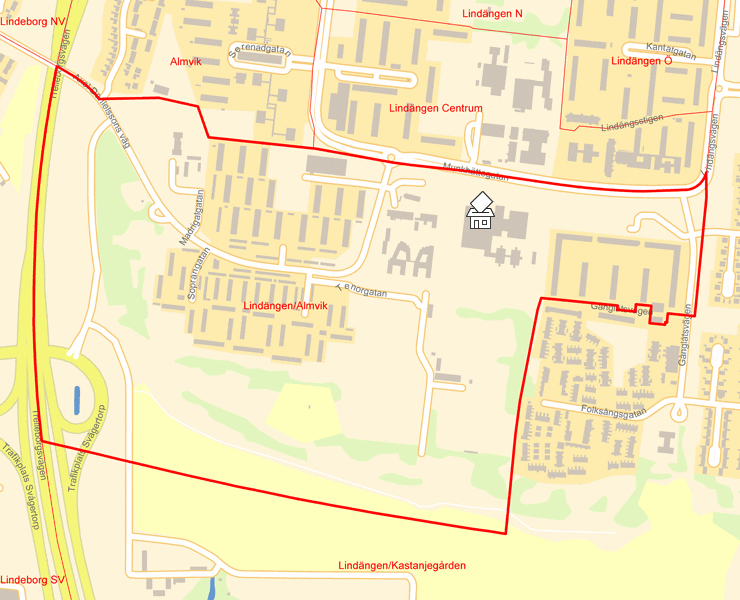 Karta över Lindängen/Almvik