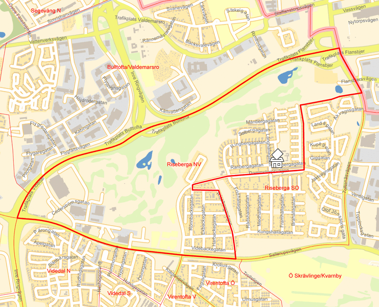 Karta över Riseberga NV