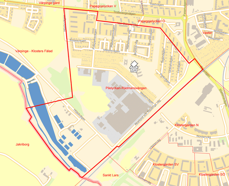 Karta över Pilelyckan-Rådmansvången