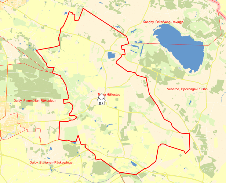 Karta över Torna Hällestad