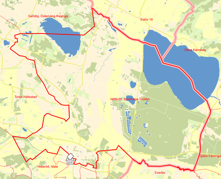 Karta över Veberöd, Björkhaga-Trulsbo