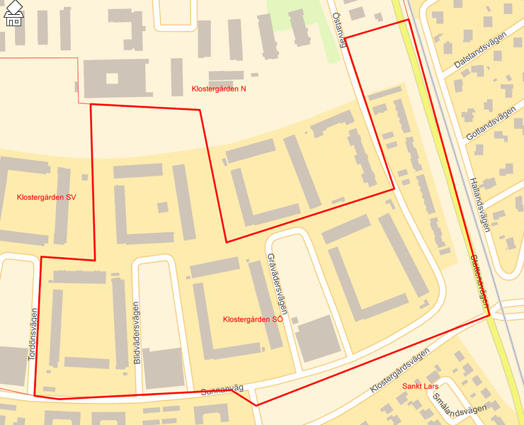 Karta över Klostergården SÖ