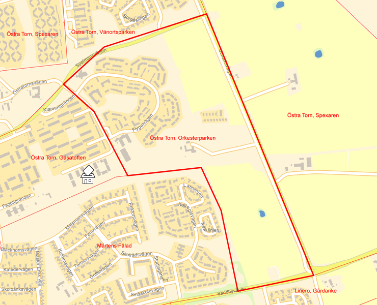 Karta över Östra Torn, Orkesterparken
