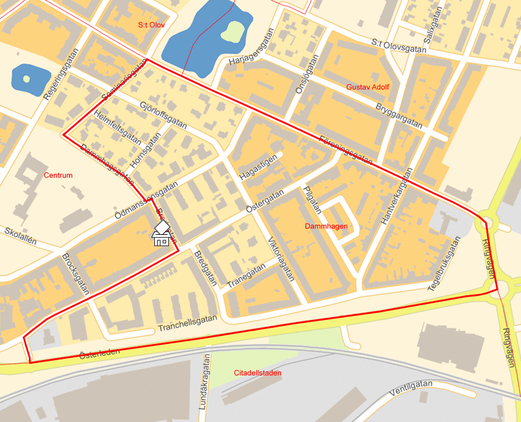 Karta över Dammhagen