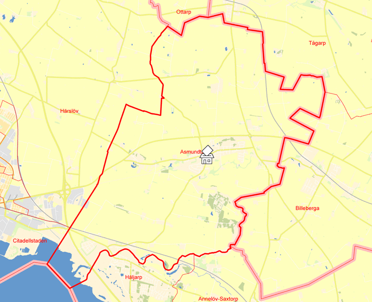 Karta över Asmundtorp