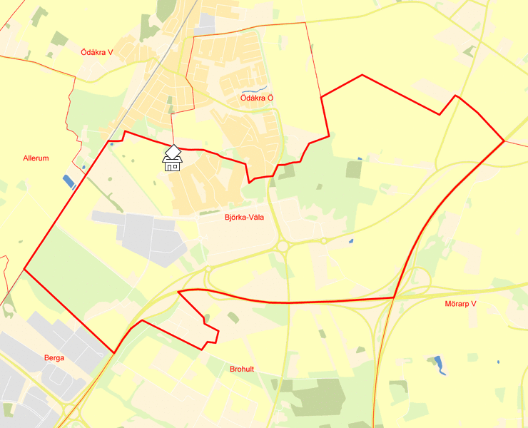 Karta över Björka-Väla