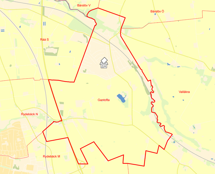 Karta över Gantofta